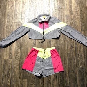 Reflective Two Piece Short Set
